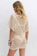 Sequins beach skirt - Crème