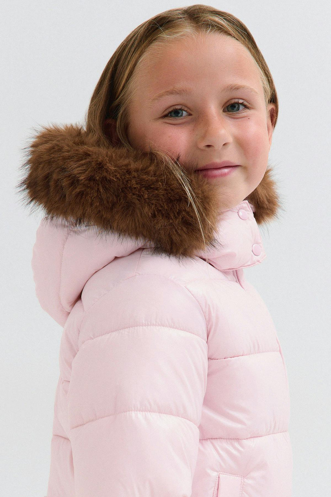 Y petite padded fur jacket - Ballet slipper
