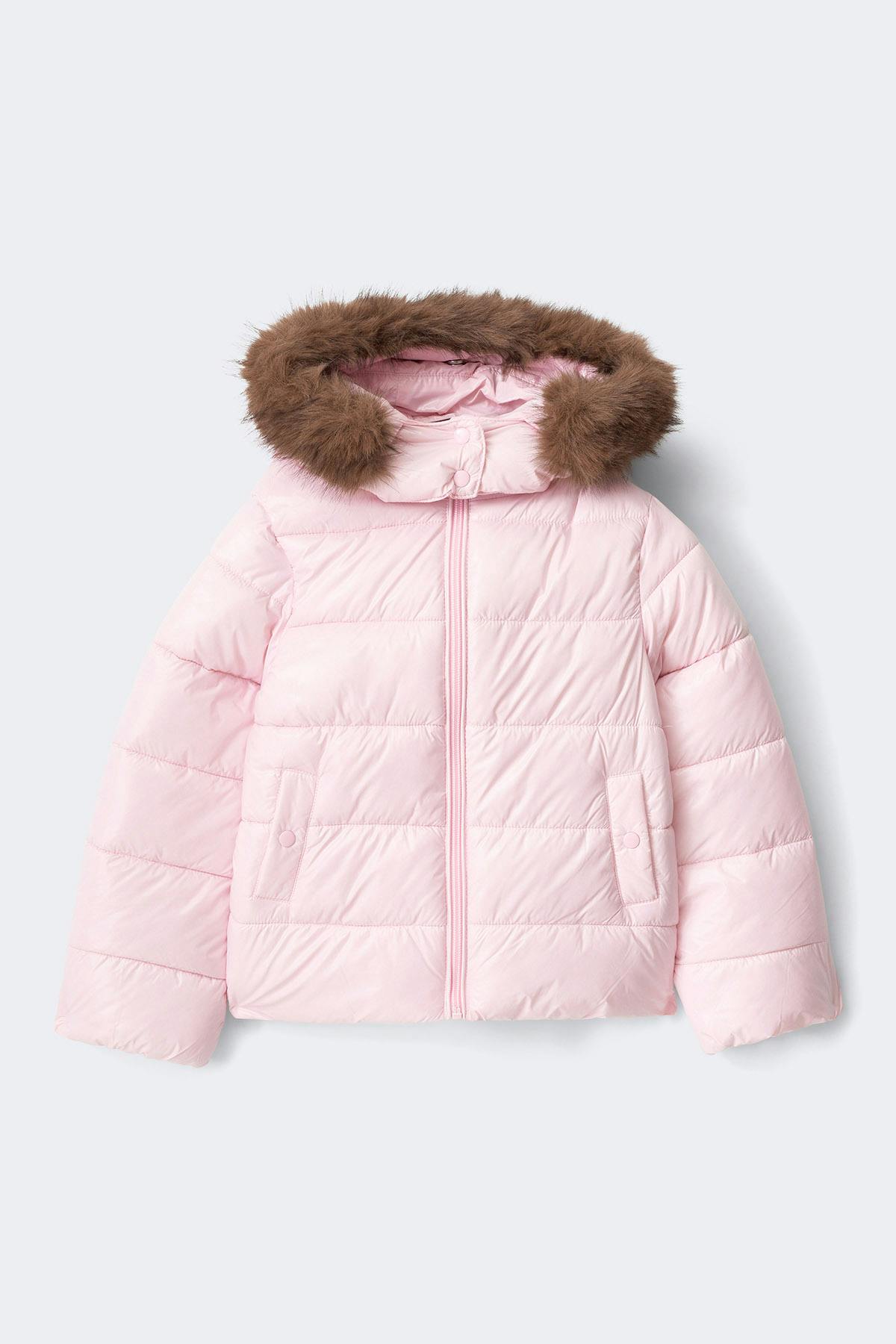 Y petite padded fur jacket