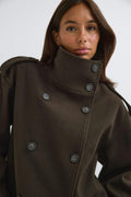 High neck short felt jacket - Sky captain