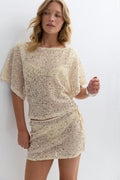 Sequins beach top - Crème