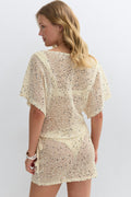 Sequins beach top - Crème