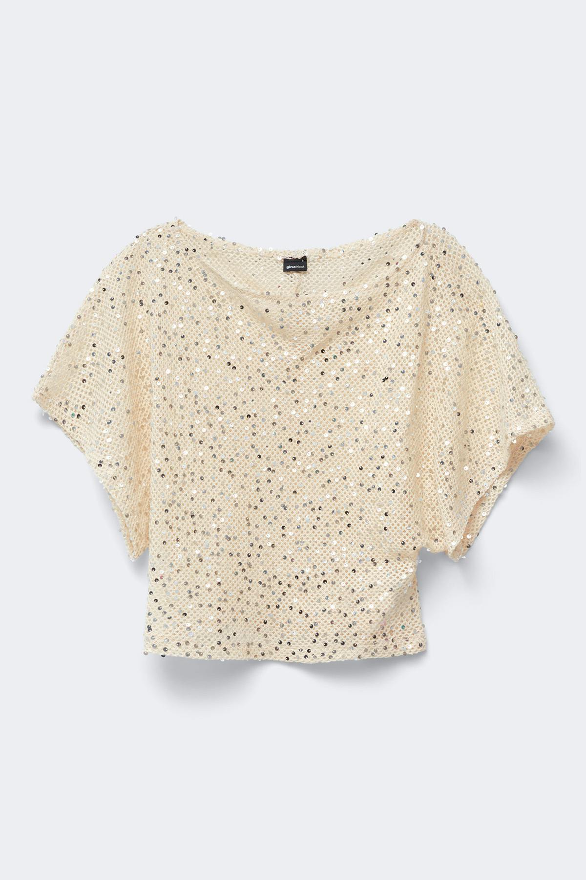 Sequins beach top - Crème