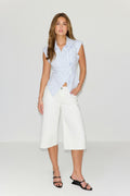 Wrap shirt - Blue stripe