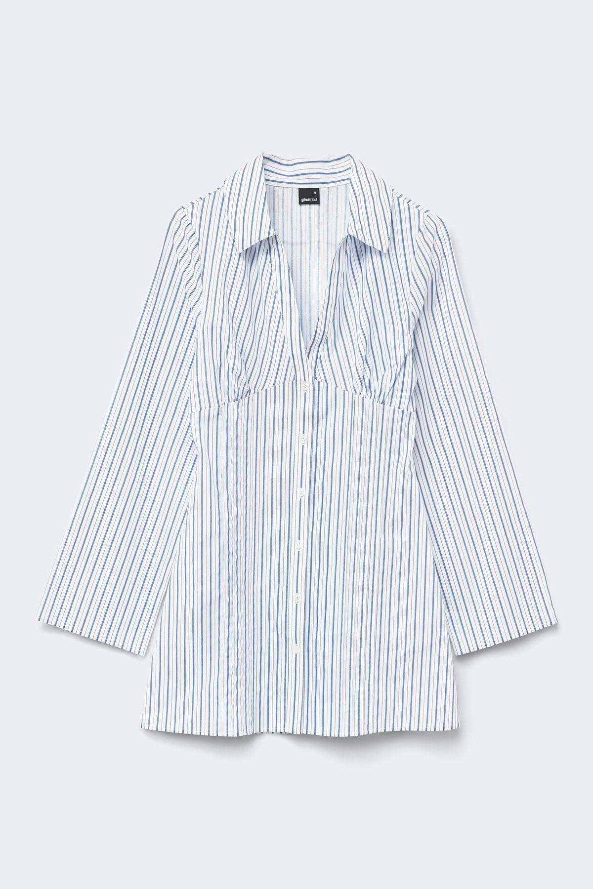Shaped mini dress - Blue stripe