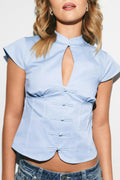 Keyhole top - Warm silver