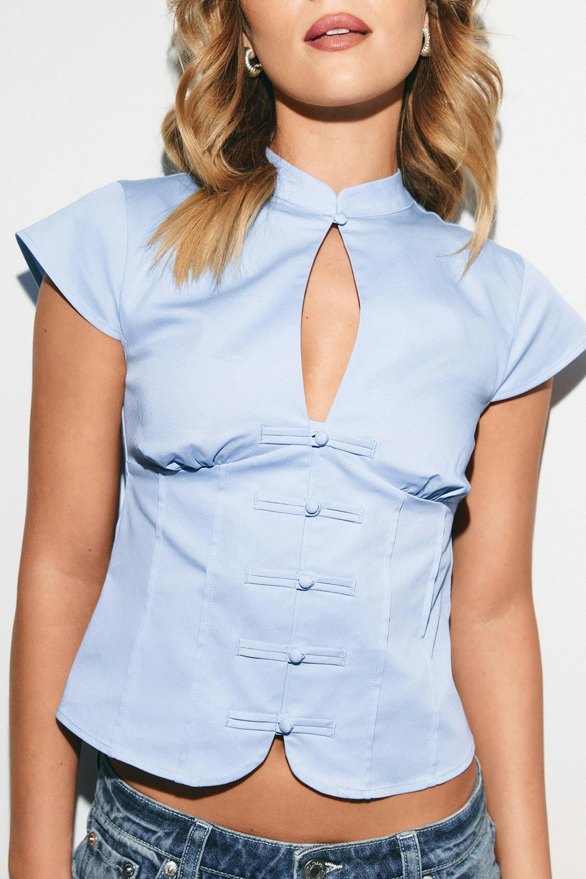 Keyhole top - Warm silver