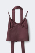Satin scarf top - Pale mauve