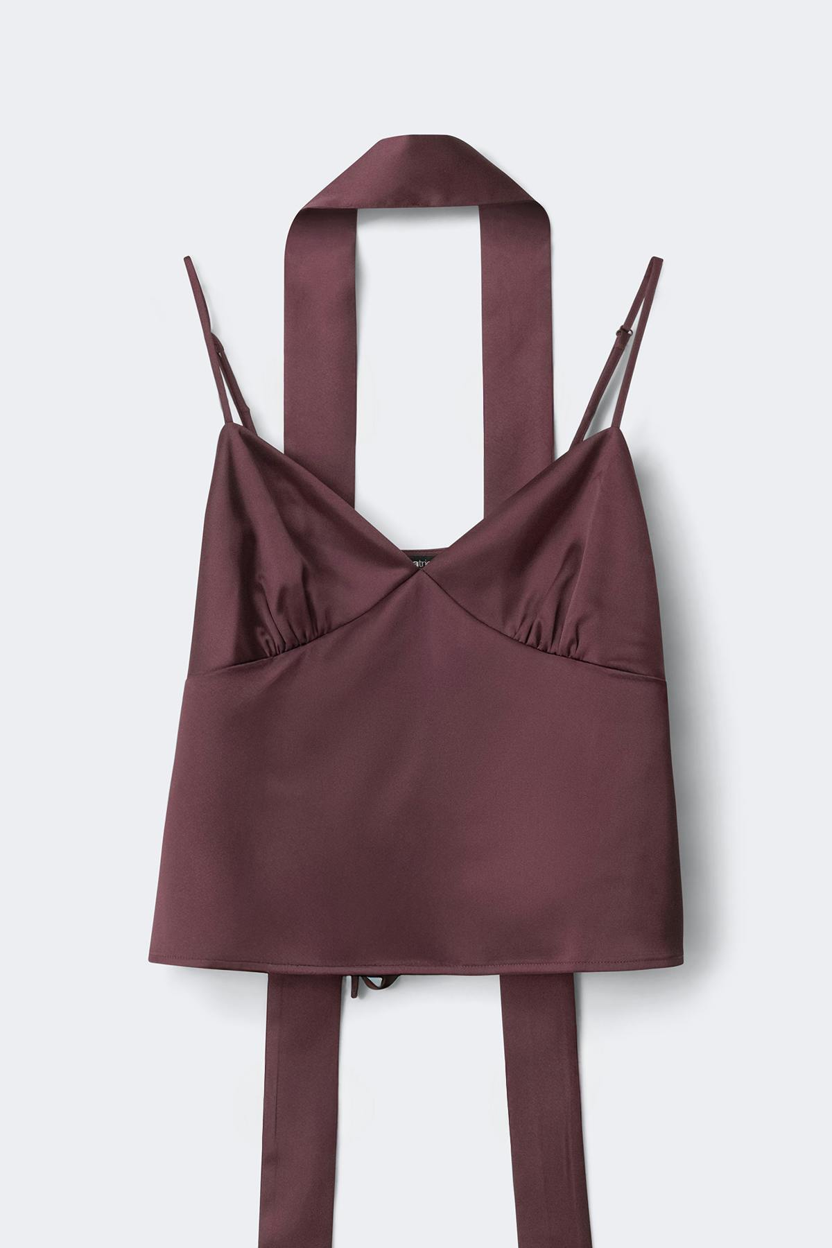 Satin scarf top - Pale mauve