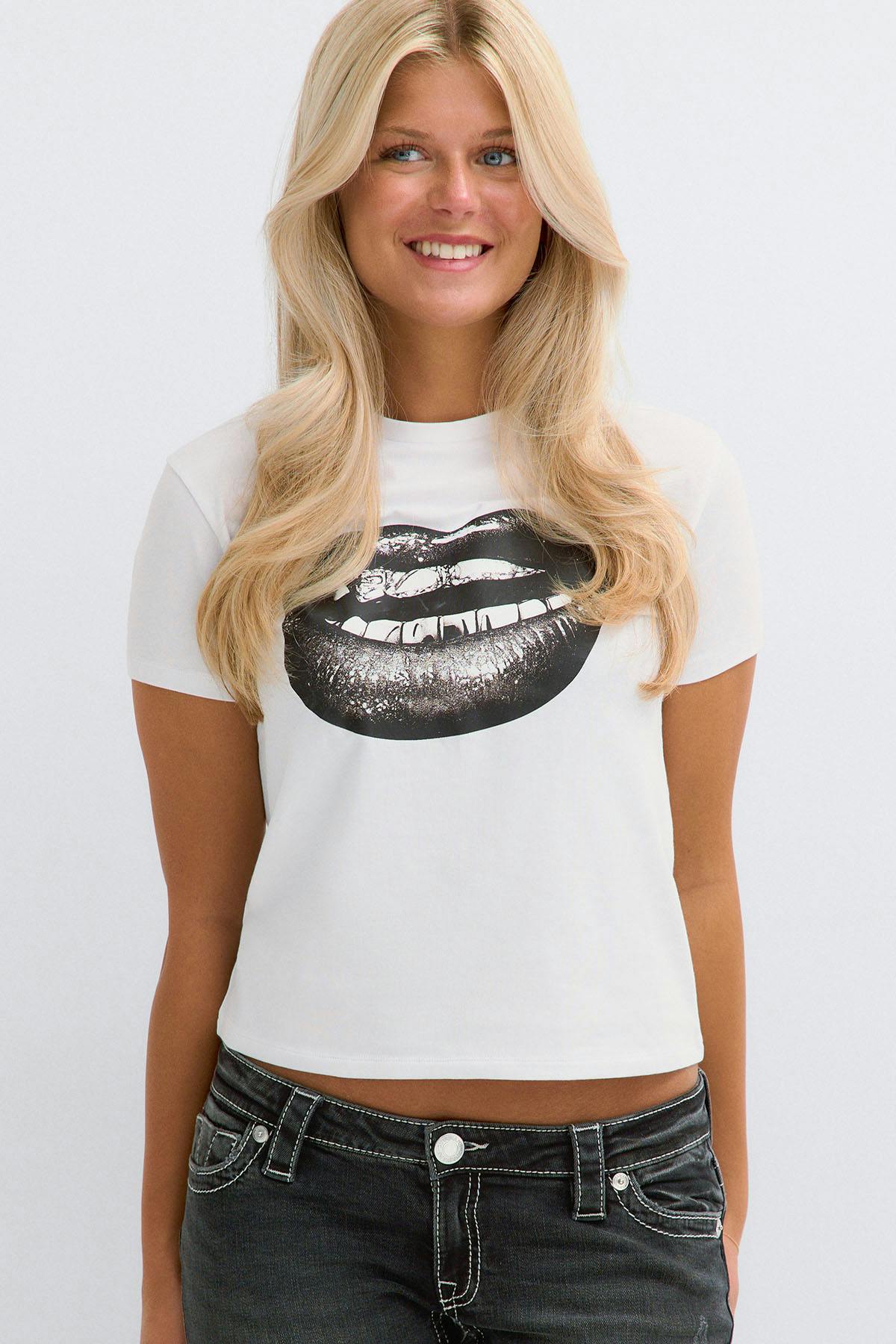 14+ printed tee - White/silver