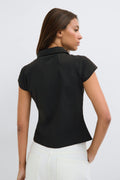 Keyhole short sleeve shirt - Noir
