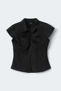 Keyhole short sleeve shirt - Noir
