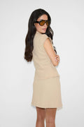 Wrap denim skirt - Beige