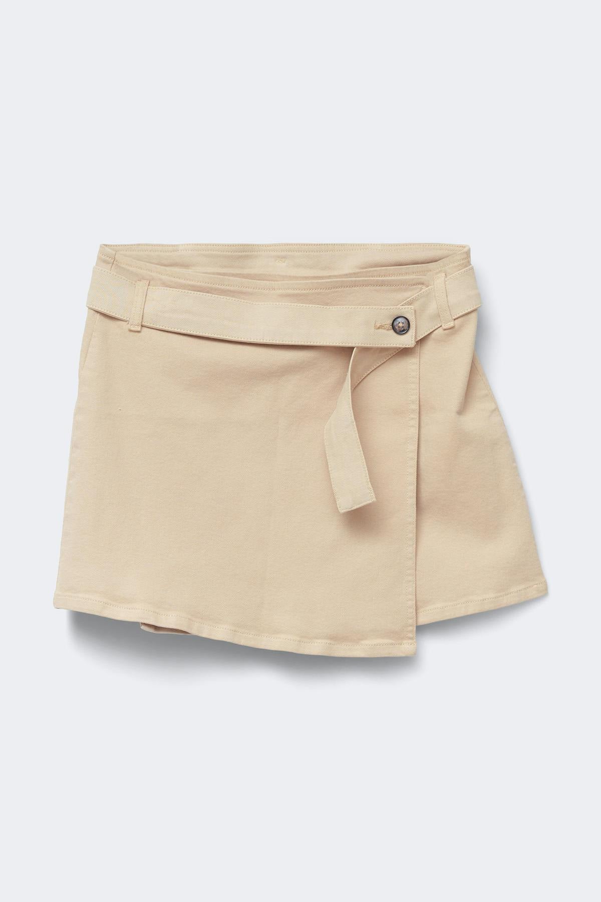 Wrap denim skirt - Beige
