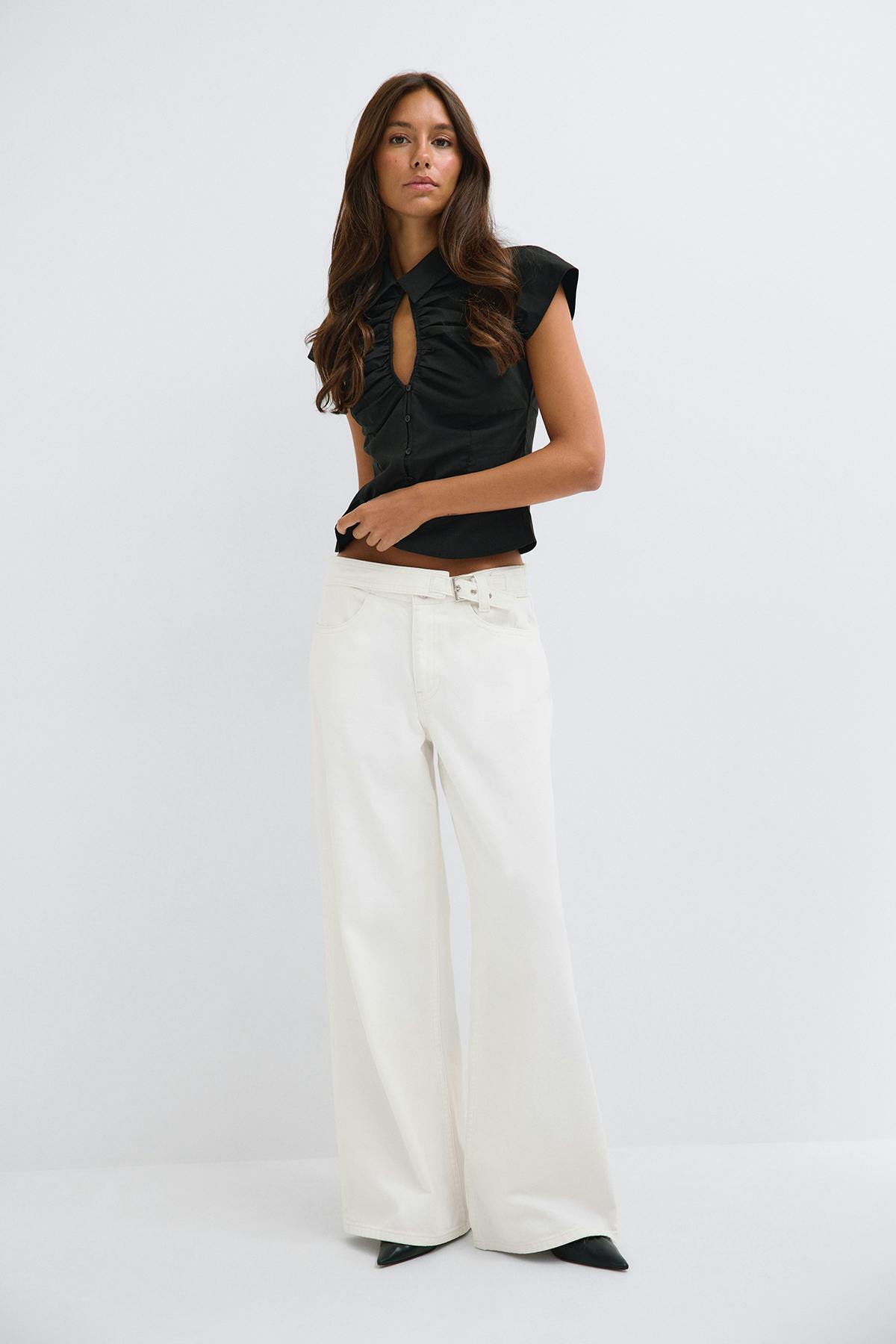 Buckle baggy jeans - Rinse