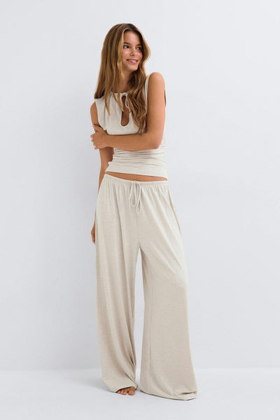 Soft wide loungewear trousers