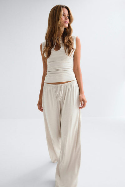 Soft wide loungewear trousers