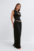 Soft wide loungewear trousers - Beige melange