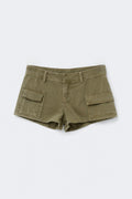 Cargo denim shorts - Kaki