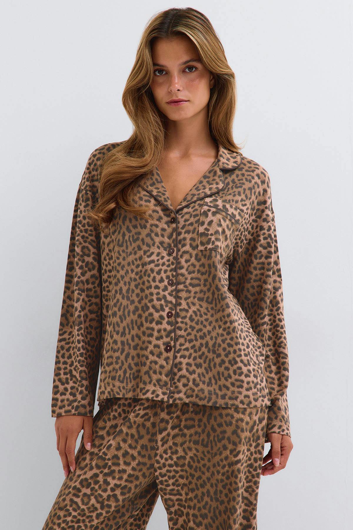 Soft pyjamas shirt - Marron foncé