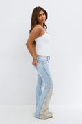 14+ wedge iconic flare jeans - Gris clair