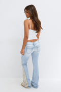 14+ wedge iconic flare jeans - Bleu clair