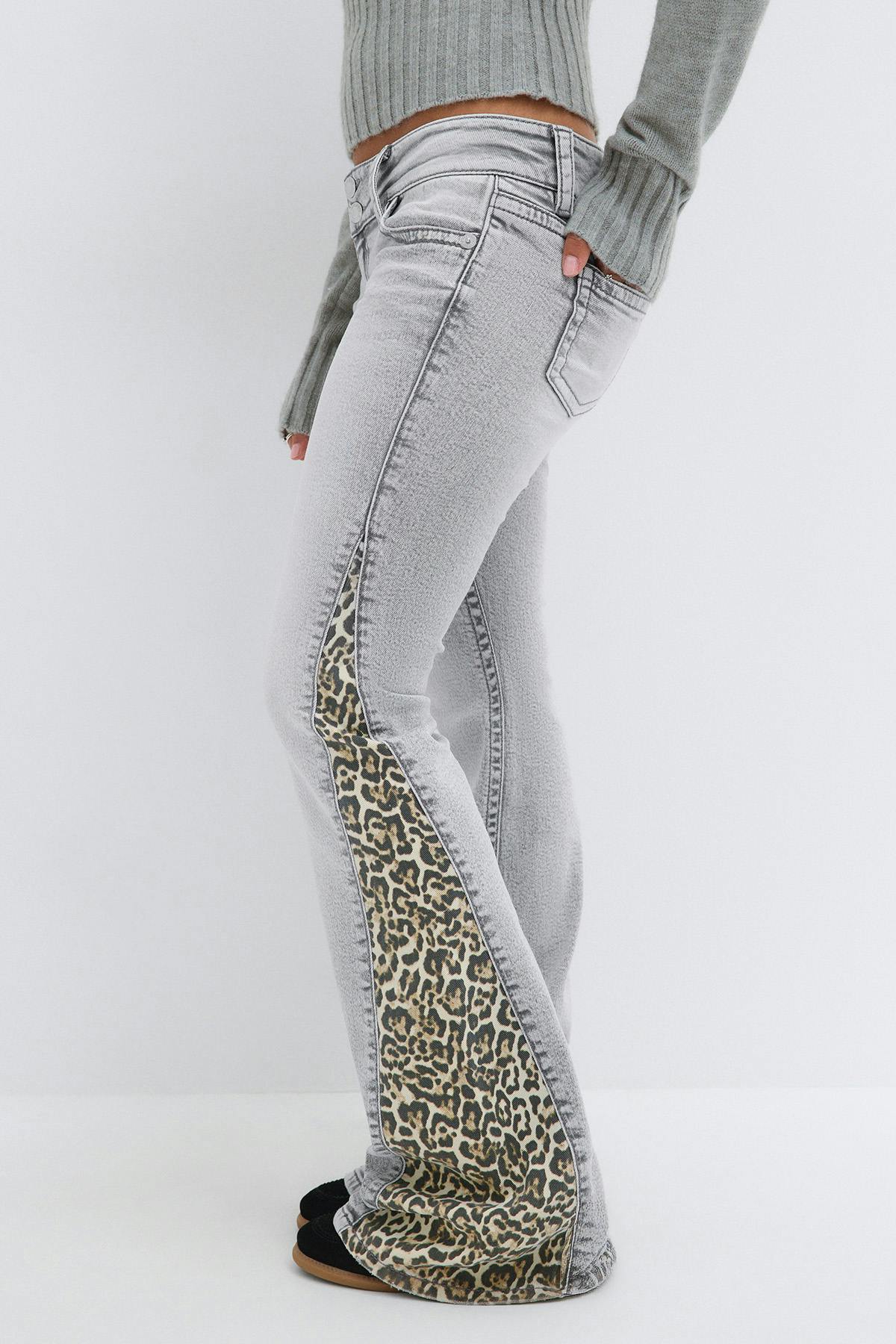 14+ wedge iconic flare jeans - Gris clair