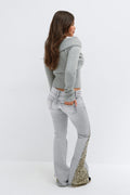 14+ wedge iconic flare jeans - Gris clair