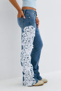 Y lace love flare jeans - Bleu clair