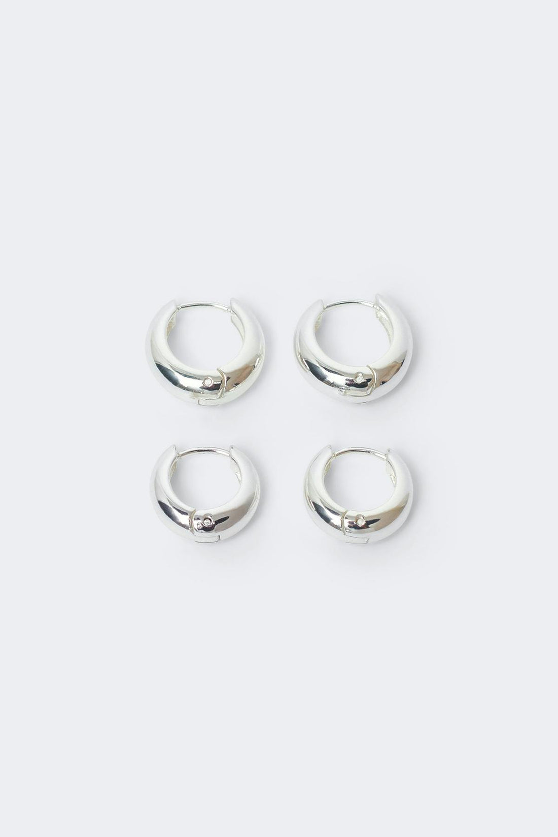 2-pack stainless steel earrings - Argent