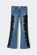 14+ lace love flare jeans - Bleu clair