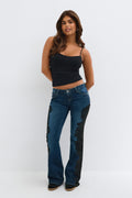 14+ lace love flare jeans - Bleu foncé