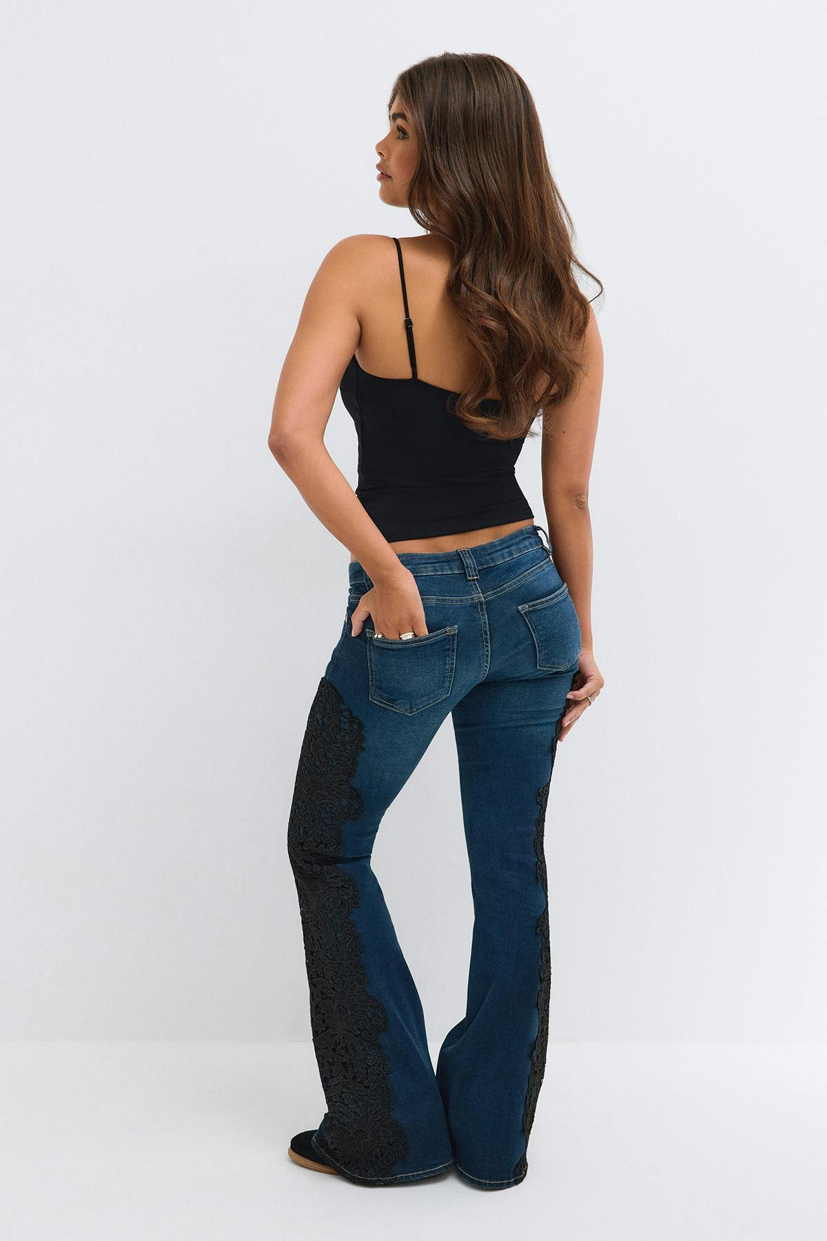 14+ lace love flare jeans - Bleu foncé