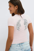 Y printed tee - Ballet slipper