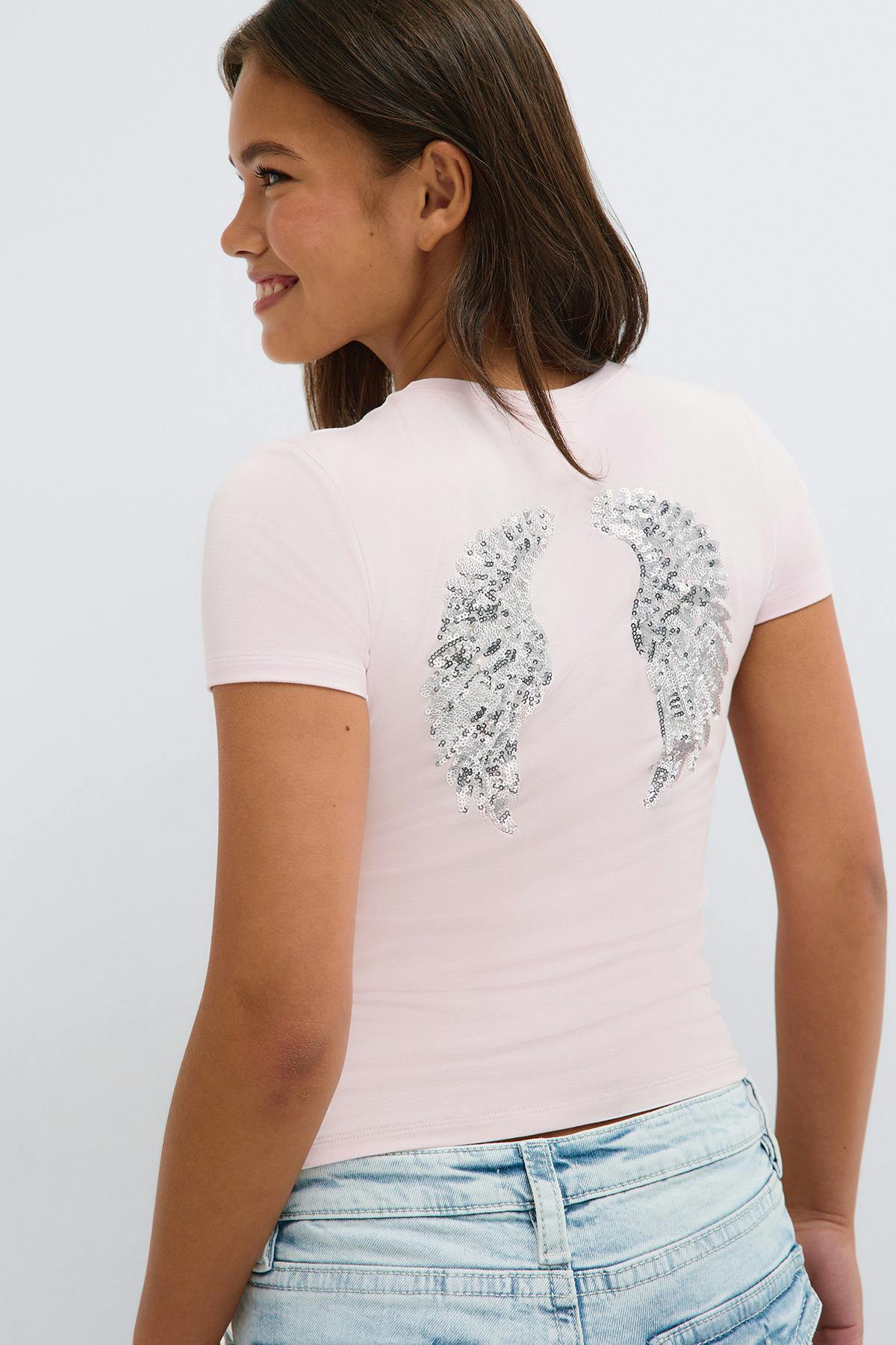 Y printed tee - Ballet slipper