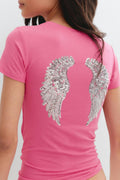 Y printed tee - Rose