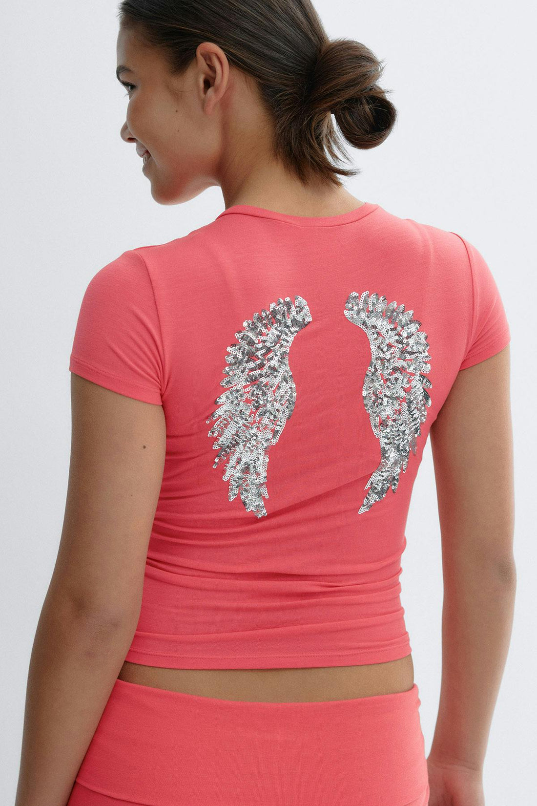 Y printed tee - Corail