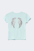 Y printed tee - Ice blue