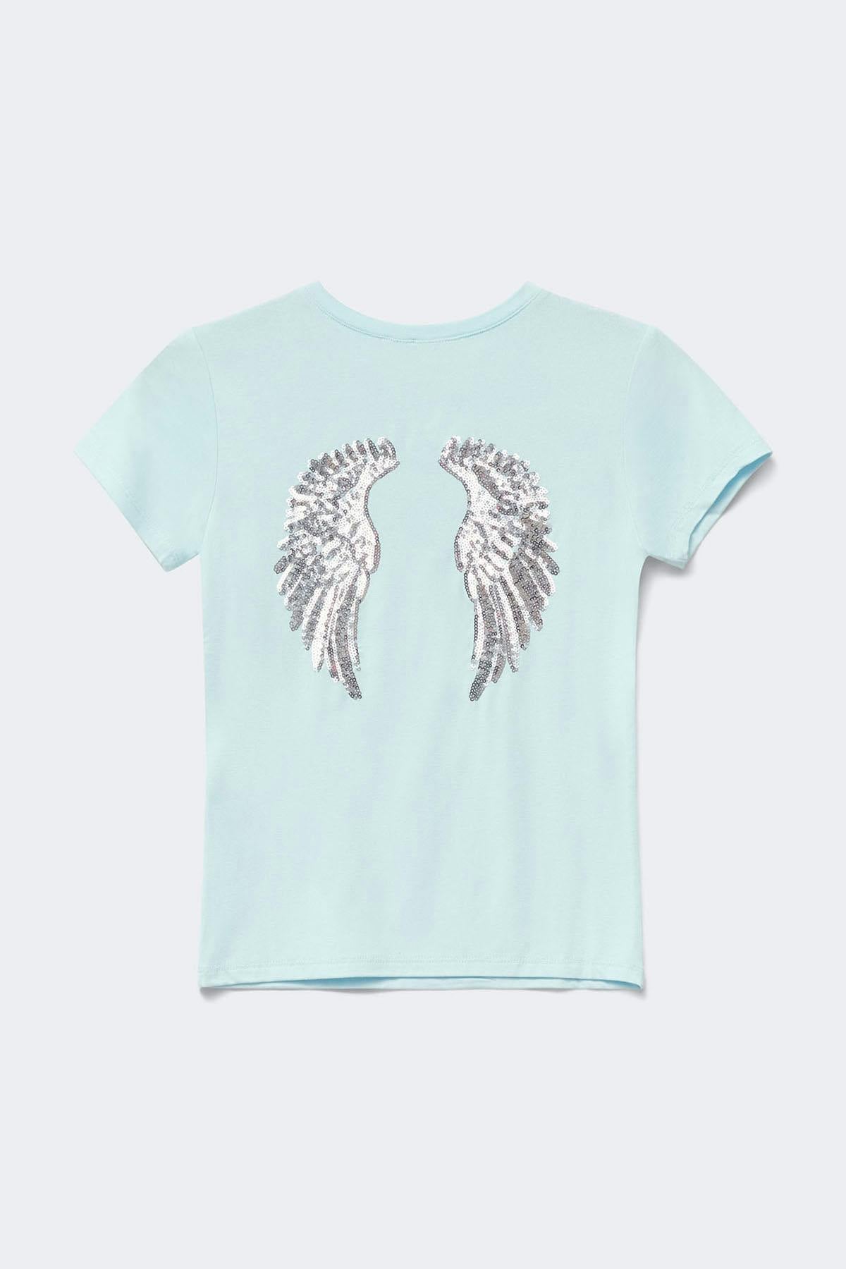 Y printed tee - Ice blue