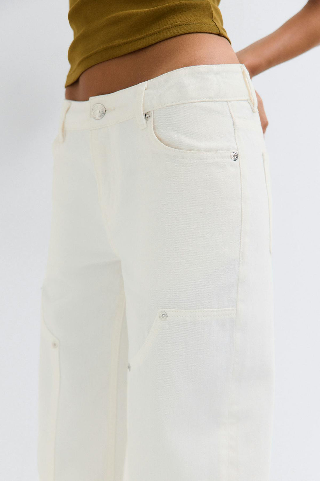 Wide workwear jeans - Blanc cassé