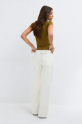Wide workwear jeans - Blanc cassé
