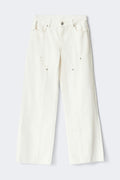 Wide workwear jeans - Blanc cassé