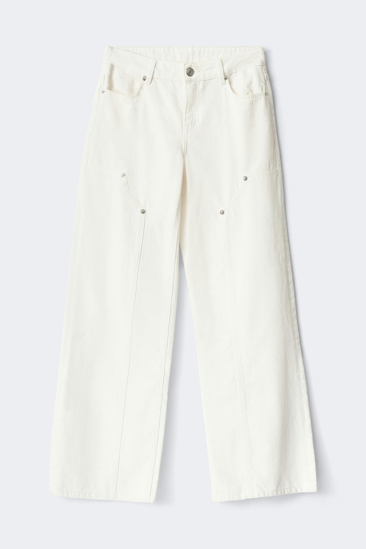 Wide workwear jeans - Blanc cassé