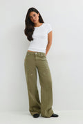 Wide workwear jeans - Blanc cassé