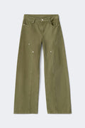 Wide workwear jeans - Khaki green