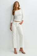 Crush cropped jeans - Kaki