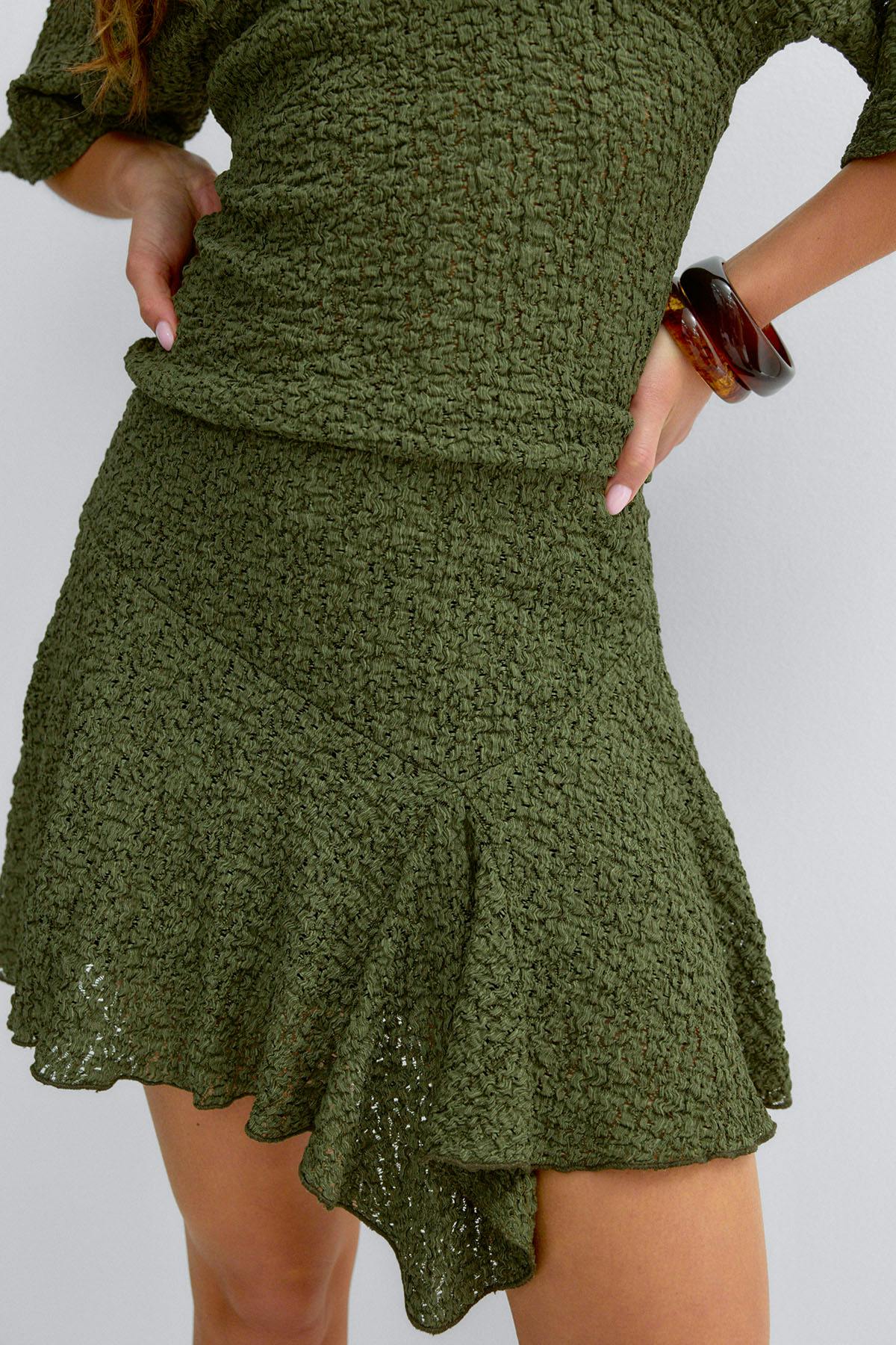 Textured mini skirt - Cypress