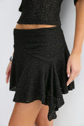 Textured mini skirt - Noir