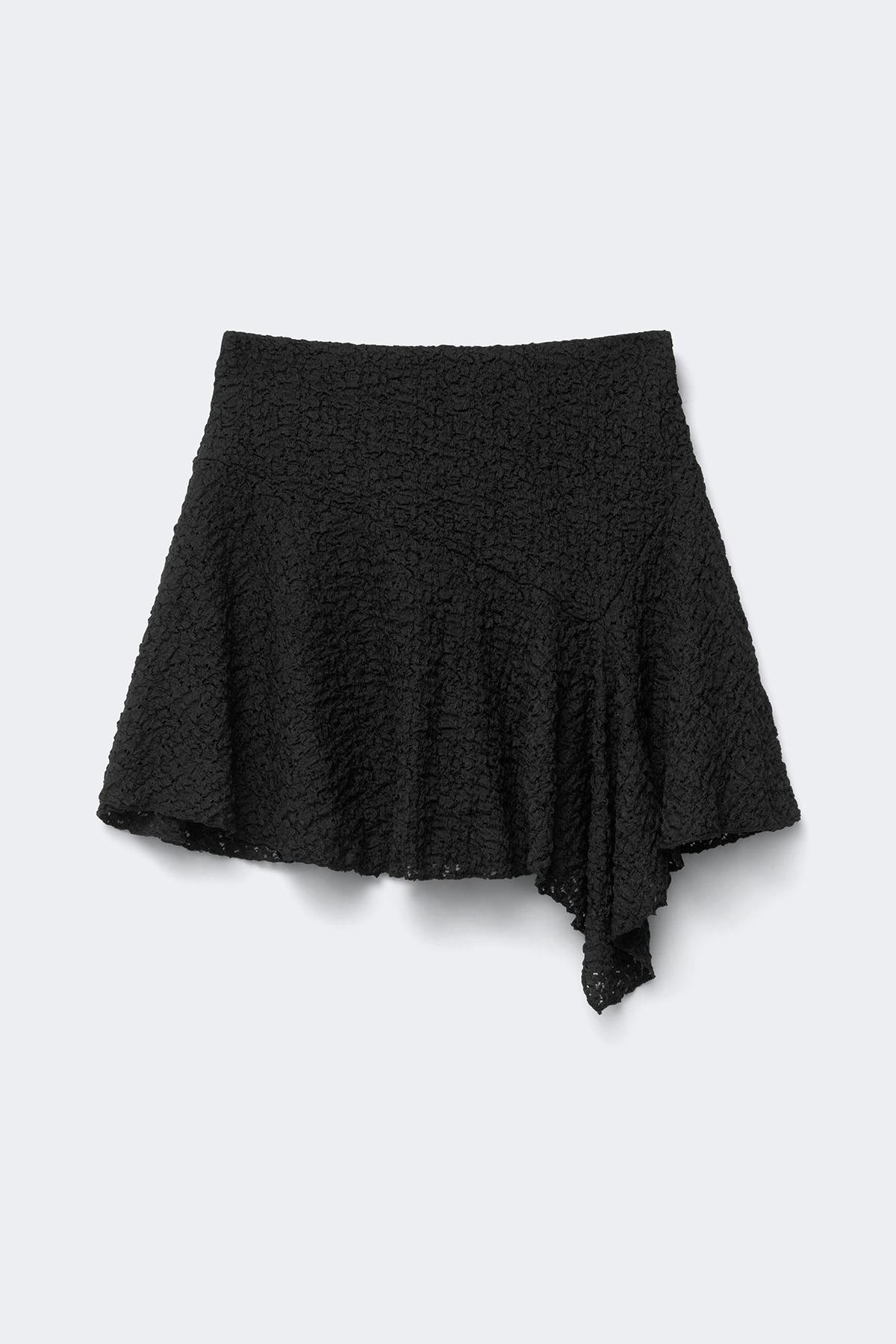 Textured mini skirt - Noir