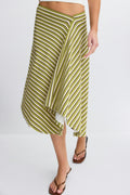 Asymmetric skirt - Green stripe